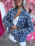 Ruffled blouse "UNLOCK" DM2645 - GRAY-BLUE
