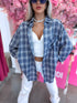 Ruffled blouse "UNLOCK" DM2645 - GRAY-BLUE