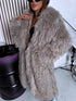 Длинное пальто из искусственного меха "CYBER" - ТЕМНО-БЕЖЕВЫЙ