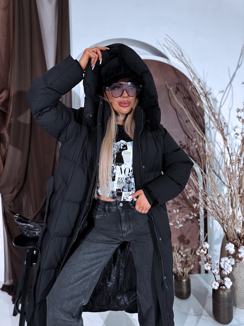 "ICEBERG" FC7617 длинная куртка - ЧЁРНАЯ ПРЕДЗАКАЗ