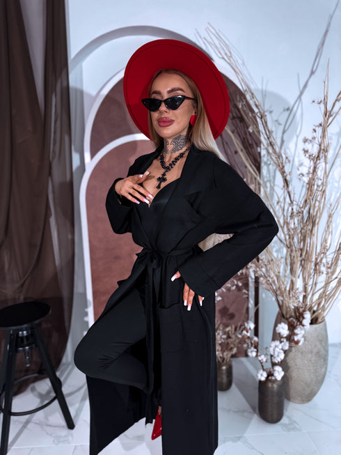 Adīts kardigans "NOBODY 7782" - MELNS