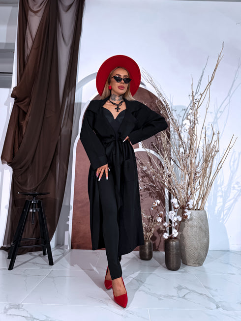 Adīts kardigans "NOBODY 7782" - MELNS