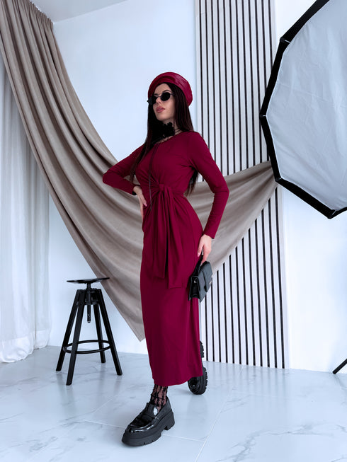 Платье "GREECE 24223" - БОРДОВОЕ