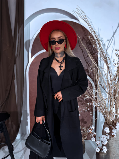 Adīts kardigans "NOBODY 7782" - MELNS