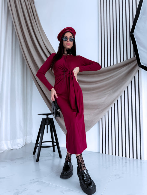 Платье "GREECE 24223" - БОРДОВОЕ
