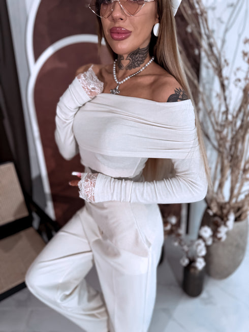 Топ "WISHBONE 2502" - светло-бежевый