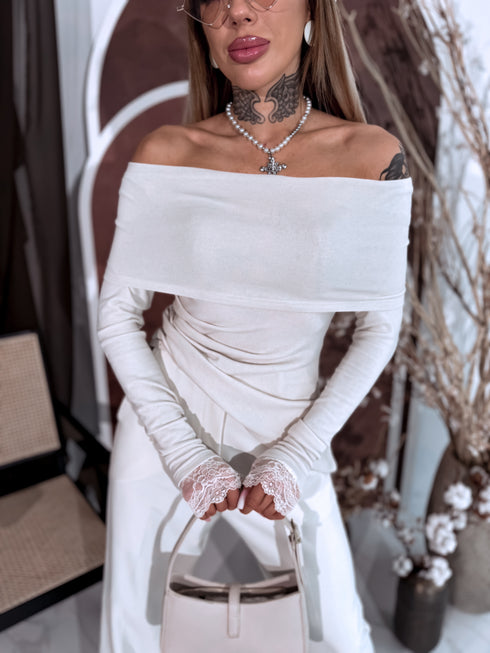 Топ "WISHBONE 2502" - светло-бежевый