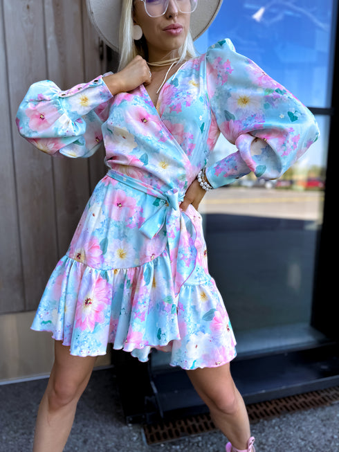 Eleganta mini kleita "ŪDENSROZE" - MAIGI ROZĀ AR MINT