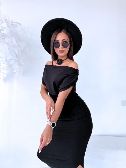 MELNA kleita ar savilkumiem "SOLO DANCE" LS104