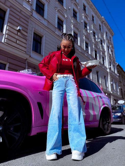 "CALIFORNIA T395-1" džinsa bikses - GAIŠI ZILAS