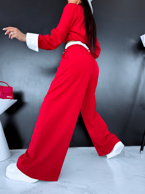 "WHITE LINE" Klasiskās bikses - SARKANAS