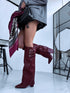 "GRENADINE C-354" leather imitation boots - BORDEAUX