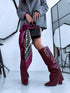 "GRENADINE C-354" leather imitation boots - BORDEAUX