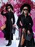 "MASTERPIECE" long shirt dress - BLACK