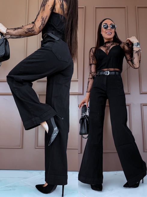 Džinsa bikses "BLACK CHARCOAL" T6358-3 + josta