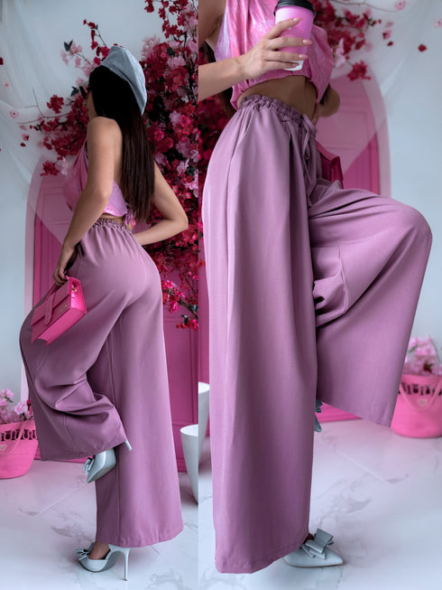 Platos kelnės "Excuse Me V58" - šviesiai slyvų