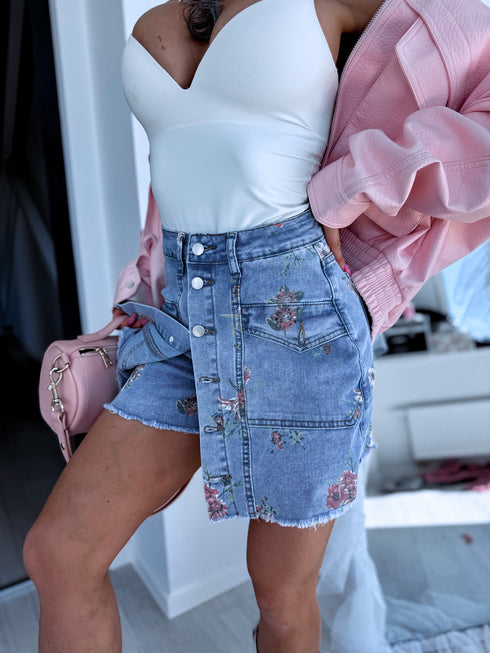 Denim skort "BONNY TR774" - BLUE PRE-ORDER