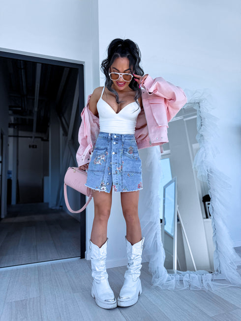 Denim skort "BONNY TR774" - BLUE PRE-ORDER