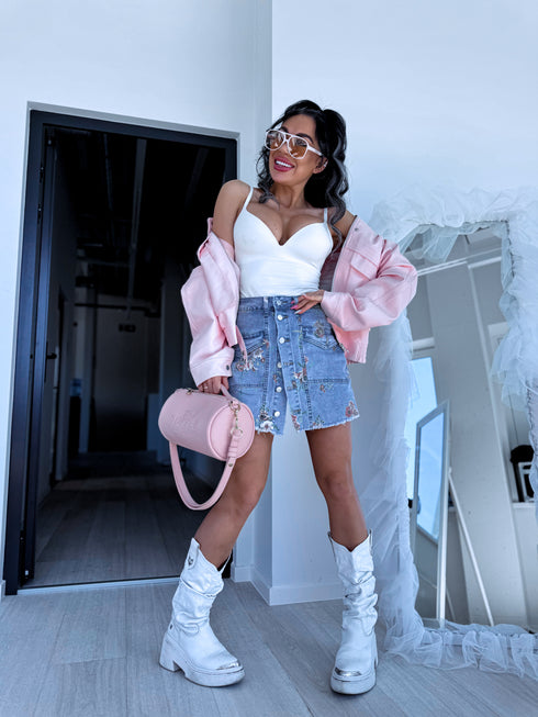 Denim skort "BONNY TR774" - BLUE PRE-ORDER
