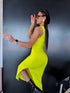 Fitted dress "DONNA VD81" - BRIGHT LIME