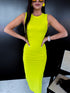 Fitted dress "DONNA VD81" - BRIGHT LIME