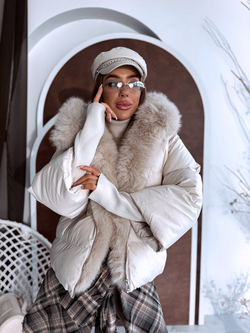 Куртка "IMPORTANT" FC7629 - СВЕТЛО-БЕЖЕВАЯ