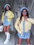 Faux leather jacket "SILENT STORM" S-6202 - YELLOW