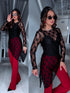 Mežģīņu tops "SHEER TOUCH 8513" - MELNS