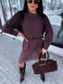 Megzta suknelė "DINY" 26328 - CHOCO