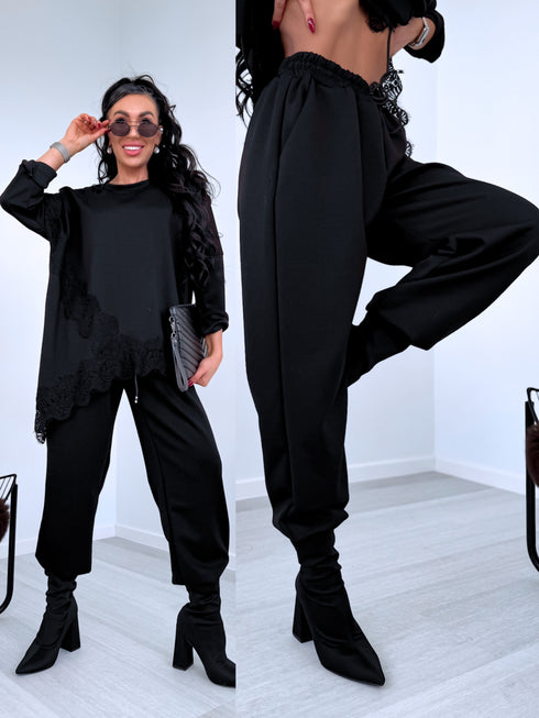 Комплект "CONTRAST LACE" 25036 - ЧЕРНЫЙ