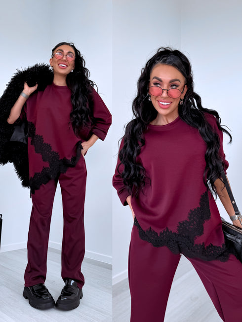 Комплект "CONTRAST LACE" 25036 - БОРДОВЫЙ