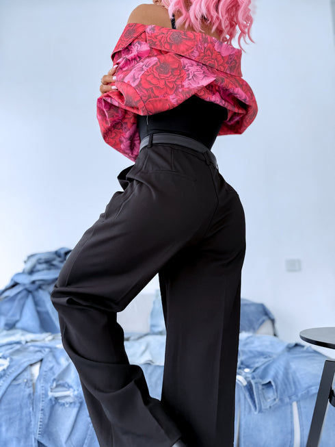 Classic BLACK fabric trousers "SEASON HIT" VS02 PRE-ORDER