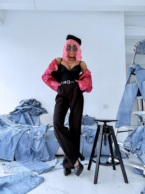 Classic BLACK fabric trousers "SEASON HIT" VS02 PRE-ORDER