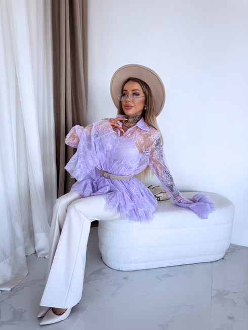 Mežģīņu 2in1 blūze "BRILLIANTE" A2578 - LAVANDAS