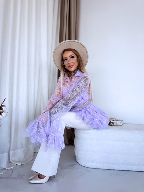 Nėrinių 2in1 palaidinė "BRILLIANTE" A2578 - LAVANDOS