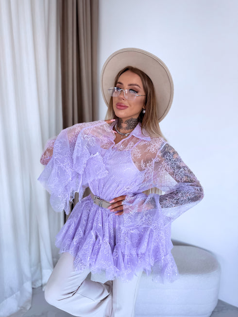 Mežģīņu 2in1 blūze "BRILLIANTE" A2578 - LAVANDAS