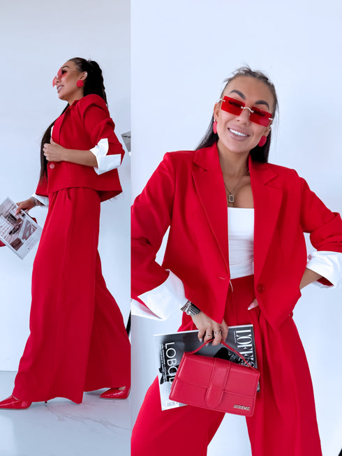 "MAJORY 74" komplekts - žakete + bikses - SARKANS