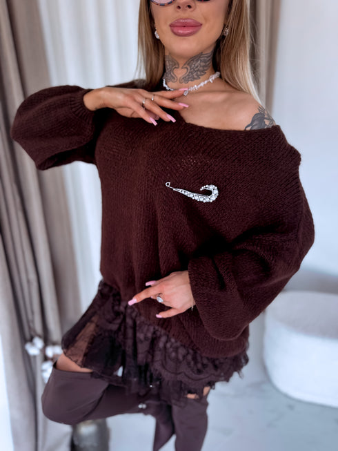 VILNOS megztinis "DESIRE 3011" - ŠOKOLADINĖ