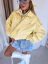 Faux Leather Jacket "GRAVITY" S-6212 - YELLOW PRE-ORDER