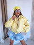 Faux Leather Jacket "GRAVITY" S-6212 - YELLOW PRE-ORDER