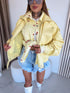 Faux Leather Jacket "GRAVITY" S-6212 - YELLOW PRE-ORDER