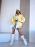 Faux Leather Jacket "GRAVITY" S-6212 - YELLOW PRE-ORDER