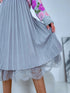 REVERSIBLE, PLEATED skirt with gray tulle - GRAY
