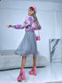 REVERSIBLE, PLEATED skirt with gray tulle - GRAY
