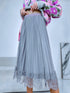 REVERSIBLE, PLEATED skirt with gray tulle - GRAY