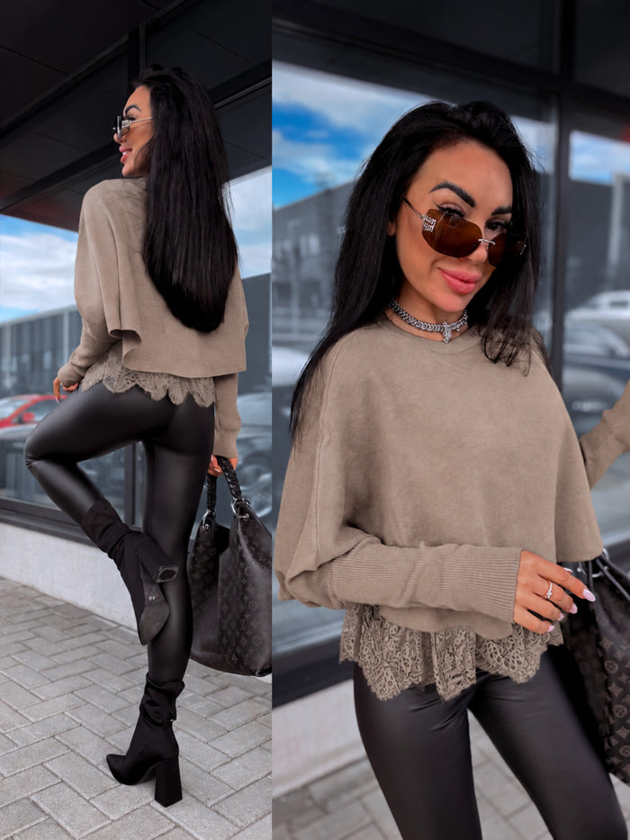 2-in-1 sweater + top "DOUBLE TAKE 5173L" - CARAMEL