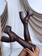 Long, platform boots "HIGH" - choco