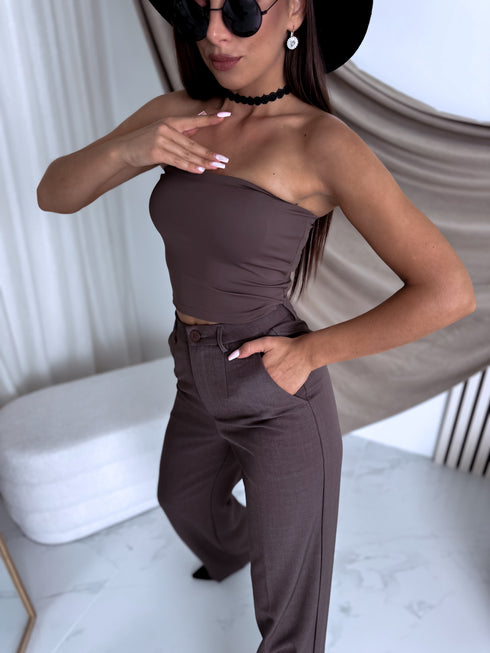 Crop tops "TRIFLE 3553" - choco