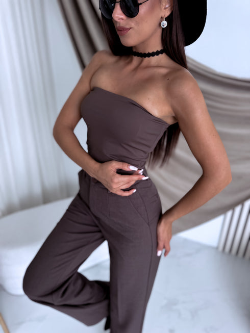 Crop tops "TRIFLE 3553" - choco