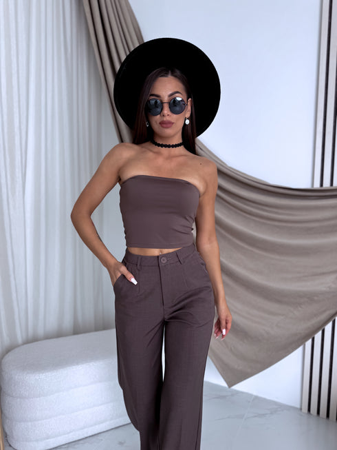 Crop tops "TRIFLE 3553" - choco